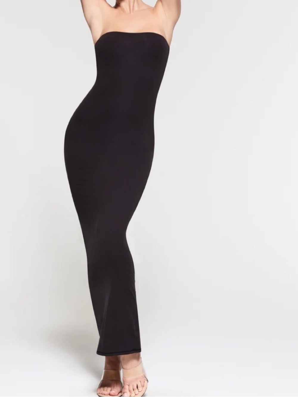 SKIMS Fits Everybody Tube Maxi Dress in Black, size XS